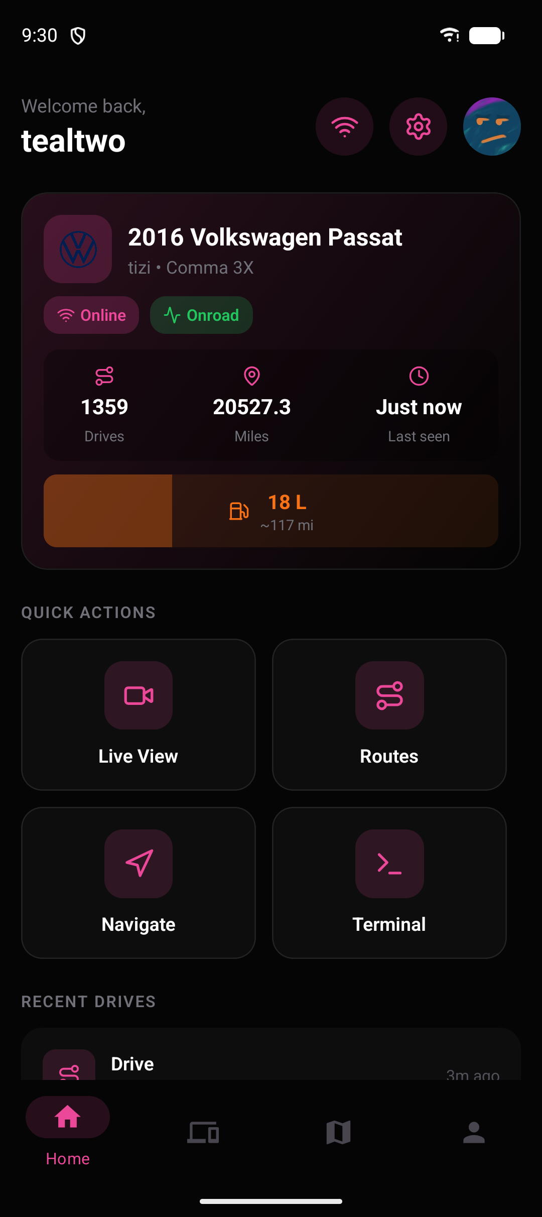 Home tab